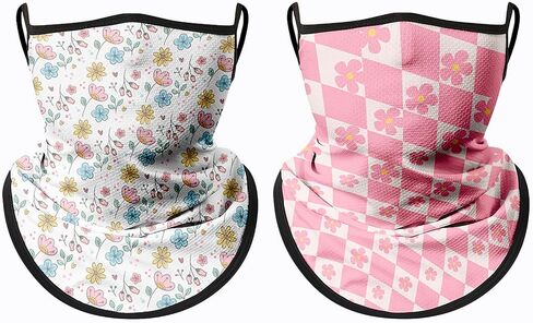 2 Pack Neck Gaiter with Ear Loops Full Head Mask Neck Covers Bandana Cloth Face Gaiter Mask Headwear in Saudi Arabia