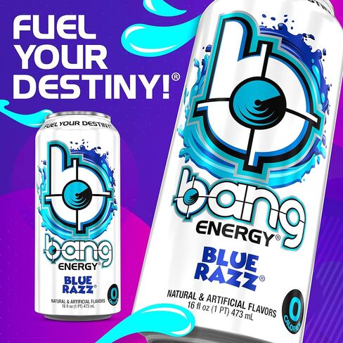 Bang Energy Blue Razz, Sugar-Free Energy Drink, 16-Ounce (Pack of 12) in Saudi Arabia