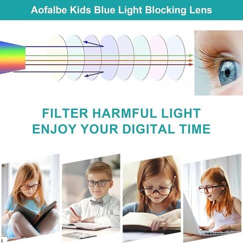 Kids Blue Light Blocking Glasses for Girls Boys, Anti Bluelight Clear Reading Glasses, Computer Fake Glasses UV400 in Saudi Arabia