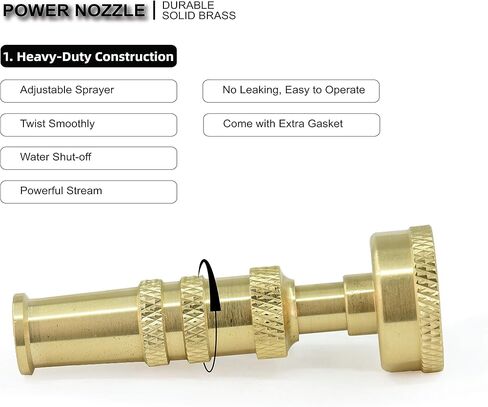 بخاخ فوهة خرطوم حديقة قابل للتعديل من PLG مع مجموعة صمامات الإغلاق - مرفق بزاوية 45 درجة وقبضة مريحة للري بدون جهد in Kuwait