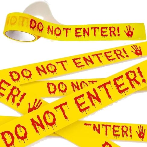 1.9 inch x 82 ft Halloween Decorations Caution Tape, DO NOT Enter Halloween Caution Tape Roll, Scary Hazard Warning Tape for Crime Scene Halloween Party Decorations Indoor Outdoor in Saudi Arabia
