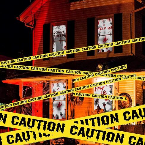 1.9 inch x 82 ft Halloween Decorations Caution Tape, DO NOT Enter Halloween Caution Tape Roll, Scary Hazard Warning Tape for Crime Scene Halloween Party Decorations Indoor Outdoor in Saudi Arabia