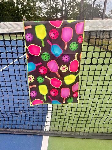 Pickleball Premium Microfiber Towel, Pickleball Gift and Accessory, Cute 15x30 inch Sports Towel for Pickleball Players (Green/Navy) in Saudi Arabia