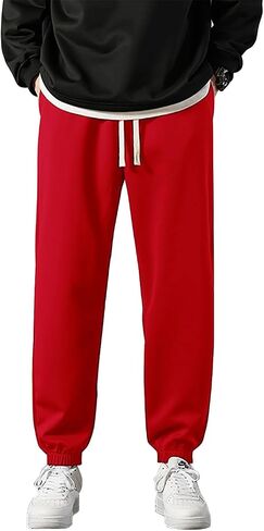 Marine Royal Men's Sweatpants, Drawstring Waist Running Fitness Jogging Pants in Saudi Arabia