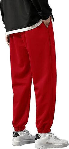 Marine Royal Men's Sweatpants, Drawstring Waist Running Fitness Jogging Pants in Saudi Arabia