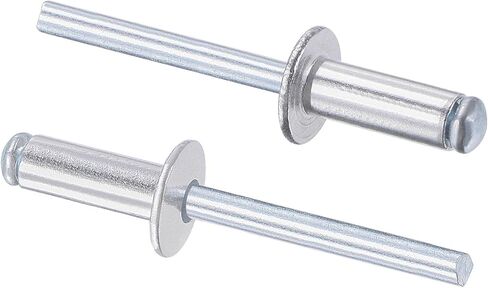 uxcell Blind Rivets, Aluminum Pull Rivets Core Decoration Rivets 6mm Diameter 12mm Grip Length Silver Tone, 25pcs in Saudi Arabia