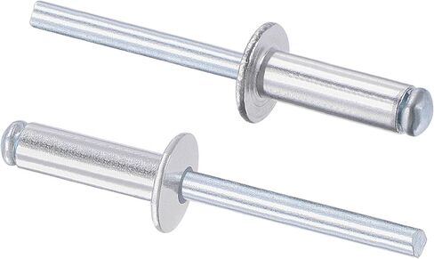 uxcell Blind Rivets, Aluminum Pull Rivets Core Decoration Rivets 6mm Diameter 12mm Grip Length Silver Tone, 25pcs in Saudi Arabia