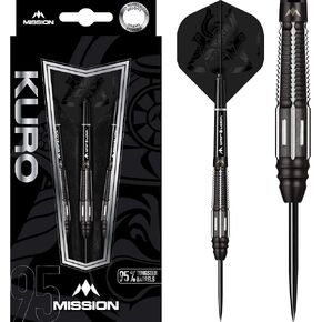 Mission Kuro Darts |95% Tungsten Steel Tip Darts Set | Multiple Weights and Styles Available