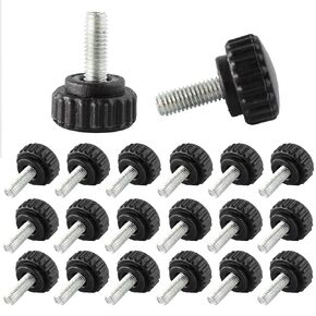 8pcs M8 x 25 mm Star-Shape Head Male Thread Knurled Thumbscrew Screw on Knobs Grip, Black Steel Threaded Hand Bolt Knobs Clamping Screw