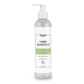 Veeda Hand Sanitizer with Lemon Zest Scent - Moisturizing Clear Gel with Vitamin E & Antimicrobial Formula- Contains 70% Ethyl Alcohol - Hand Sanitizer Travel Size, Made in USA - 2x 8oz bottles