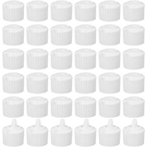 OLYCRAFT 36pcs 24/400 Flip Top Dispensing Cap White Replacement Bottles Caps Reusable Plastic Bottle Cap Flip Top Caps for Shampoo Moisturizer Squeeze Bottles Dispensing Caps - Inner Diameter 24mm