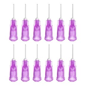 uxcell Industrial Blunt Tip Dispensing Needle with Luer Lock for Liquid Glue Gun, 24G 1/2", 20 Pcs (Purple)
