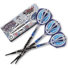 Shot Darts Soft Tip Warrior Tipu (18g/20g) 80% Tungsten Barrels Front Weighted with Secure Grip for Maximum Aerodynamics Professional Dart Set and Flights Made in New Zealand Plastic Tip Bar Darts