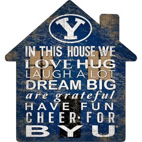 Fan Creations NCAA BYU Cougars Unisex BYU House Sign, Team Color, 12 inch