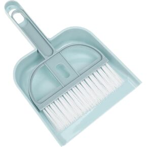 WLLHYF Small Dustpan and Brush Set Mini Portable Hand Broom and Dustpan Cleaning Tool for Home Desk Table Kitchen Pet Nest Key Board Countertop Office Housekeeping Daily Cleaning Necessities (Blue)