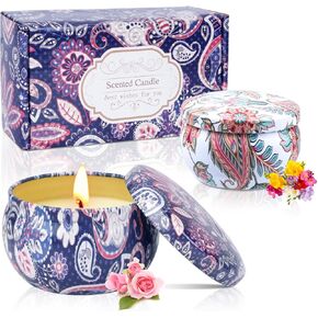 Scented Candle Gift Set for Women, 2 Pack 2.5 oz Aromatherapy Candles for Home Scented, Christmas Gifts for Women, Ideal Stocking Stuffers Holiday Gifts for Mother Coworker Teacher Friends Birthday