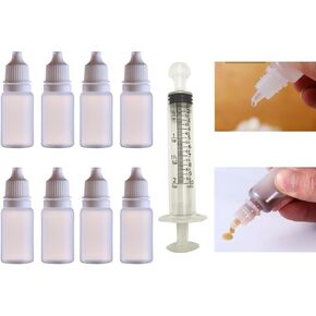 8Pcs 10 ml Eye Liquid Dropper Bottles White Plastic Empty Squeezable 10 ml Superior‚Quality and Creative Fashion Book Glassware and Labware