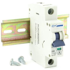YC-1-1D مع 6 بوصات Din Rail و2 براغي قاطع دائرة مصغر من Yuco منحنى D 277/480VAC 115/220VDC (1 قطب، 1 أمبير)