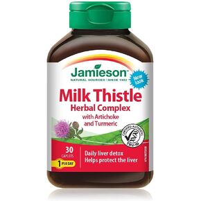 Jamieson Milk Thistle Herbal Complex Daily Liver Detox, 30 caplets
