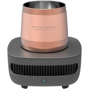 Allocacoc Cup Cooler, Instant Cold Panel Keep Your Cold Drink Cool, Beverage Cooling Device, Electric Ice Bucket, Wine Drink Desert Ice Cream Chiller, Aluminum Cup, Savor The Flavor Grey