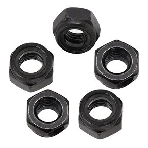 M5 Hex Locknuts 50 Pack, Black Zinc Plated Carbon Steel Hexagon Head Lock Nuts Locknuts, Black