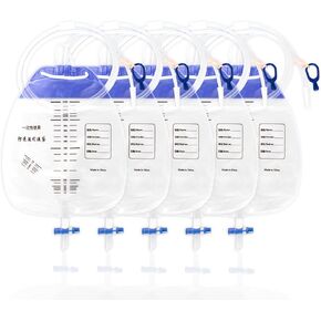 10 Pcs Urinary Drainage Bag with Anti-Reflux,Urine Bag with 1500 mL Volume,48" Drainage Tube,Professional Urinary Bag with Splash-Resistant Drain Spout,Medical Drain Bags
