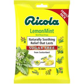 Ricola Sugar Free Large Bag Bundle, SF Lemon Mint (45 ct), SF Swiss Cherry (45 ct), 2 Bag Pack