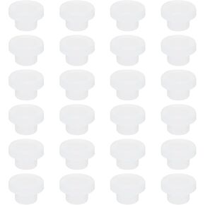 MECCANIXITY Silicone Rubber Solid Plug Soft Flexible Stoppers T-Shaped Silicone Plugs for 5.0 to 5.09mm Hole White 24 Pieces
