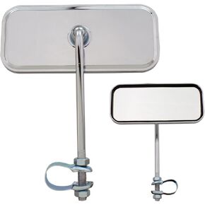 Fenix Rectangle Mirror Chrome, Various Reflector Colors (Blue Reflectors)