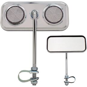 Fenix Rectangle Mirror Chrome, Various Reflector Colors (Blue Reflectors)