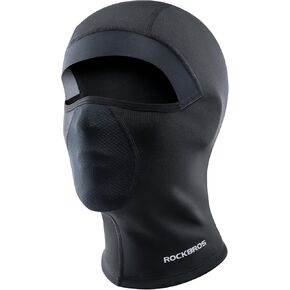 ROCKBROS Balaclava Ski Mask, Thermal Full Face Mask for Cold Weather, Windproof Face Cover Under Helmet Wear, Neck Warmer for Men Women, Head Mask for Motorcycling, Cycling Black