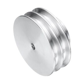 uxcell V-Type Pulley 5mm Bore 60mm Outer Dia Double Groove Aluminum Alloy for Motor Shaft Drilling Machine 6mm(1/4") PU Shape Belt