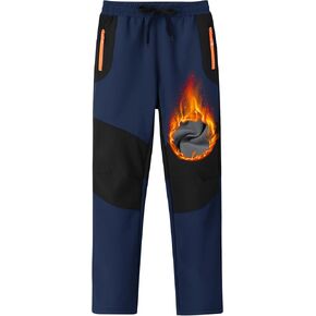 MoFiz Kids Waterproof Snow Ski Pants Kids Winter Warm Fleece Snowboard Pants Girls Elastic Waist Outdoor Hiking Pants