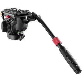 NEEWER Heavy Duty Video Tripod Fluid Head with Stepless Adjustable Pan/Tilt Damping, Quick Release Plate, Compatible with DJI RS Gimbals Manfrotto, Adjustable Handle, ⌀75mm Base, Max Load 22lb, GM006