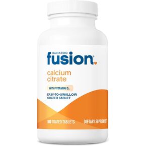 Bariatric Fusion Non Chewable Calcium Citrate with Vitamin D3 Tablet | Easy to Swallow Calcium Supplement | Calcium 1200 mg | 180 Tablets