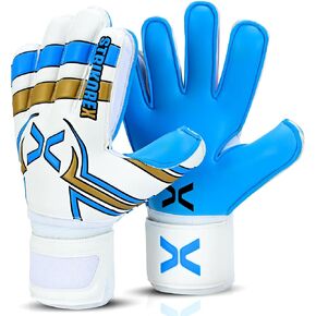 Aqua Goalie Gloves for Kids & Youth with 4mm Latex Palm, Strong Grip Adults & Boys Soccer Football Gloves with Fingers Save
