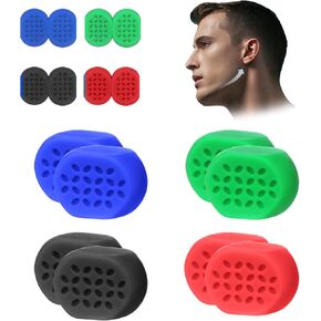 YASUOA 8 Pieces Jawline Exerciser for Women Men, Levels Jaw Exerciser Silicone Jaw Trainer Jaw Workout Device Mewing Jaw Face Exerciser Jaw Toner jawshaper, Blue, Red, Green, Black