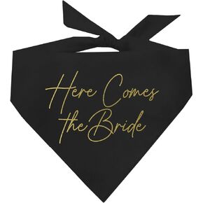 Here Comes The Bride Wedding Dog Bandana (White, OS 764)