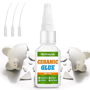 Super Glue, Ceramic Glue, 30g Extra Strong Ceramic Repair Glue, Fast-Drying Porcelain Glue, Heat-Resistant Super Glue for Ceramic Repair, Ceramic Super Glue for Porcelain, Pottery and DIY Crafts