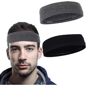 عصابات رأس رياضية للرجال، مصنوعة من القطن الناعم والقابل للتمدد لممارسة التمارين الرياضية والتنس وكرة السلة والجري وعصابة شعر للجنسين in Kuwait