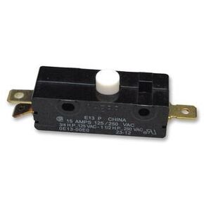 E13-00E Switch, General Purpose, Single Pole, Button Actuator, 15A @ 125/250 VAC by CHERRY