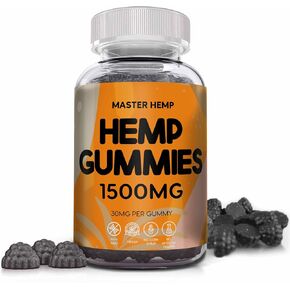 Hemp Gummies High Potency - Natural Pure Extra Strength with Pure Hemp Oil Extract Vegan Edible Bear Tetra Bliss for Adults Vegan, Low Sugar, Made in USA