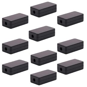 Auniwaig 10Pcs Electronic Project Junction Box Enclosure Plastic Arduino Case ABS Dustproof Waterproof Project Boxes for Indoor Outdoor Use, Black, 1.89" x 1.02" x 0.61" (48x26x15.5mm)