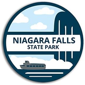 Round Niagra Falls State Park Sticker (New York National Park Vinyl Decal for car or Laptop (3 inch)