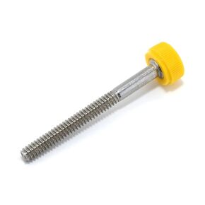 #6-32 x 1-1/2" Thumb Screw Stainless Steel - Yellow Knurled Round Plastic Knob - Standard/Coarse Thread Thumbscrew - Length: 1.500" - Proudly Built in USA - Package of (10)