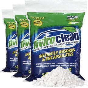 Super Absorbent & Encapsulant Spill Cleanup up to 24lbs, for Home, Commercial, & Industrial Use for Oil, Antifreeze, Food, Paint, Pet Waste, Body Fluids & More, 2 lbs (3 Pack)