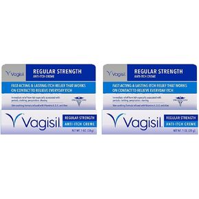 Vagisil Regular Strength Anti-Itch Feminine Cream for Women, Gynecologist Tested, Hypoallergenic, Fast-acting and Long-lasting Itch Relief, Vaginal Moisturizer Soothes and Cools, 1 oz (Pack of 1)