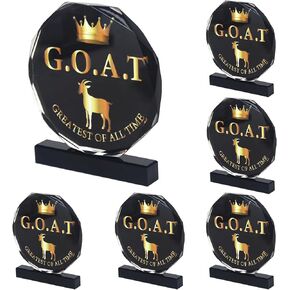 6 Pcs Goat Trophy Award Acrylic Award Greatest of All Time Funny Trophy Award Appreciation Gift for Boss, Coworker, Friend League Champion Award Winner Sports Award Appreciation Recognition Gift