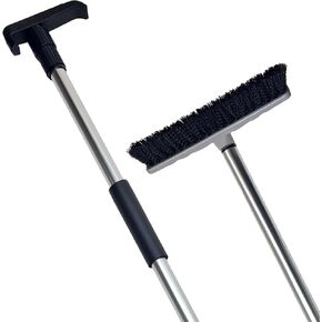 Telescoping Pole/Truck Bed Cargo Tool with Broom Head Attachment/Multi-Use Cargo Retriever/Extendable Reaching Aid/Grabber Reacher Tool