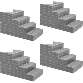 Set of 4 Deluxe Gray Breakable Ring Stairs for Wrestling Action Figure Rings